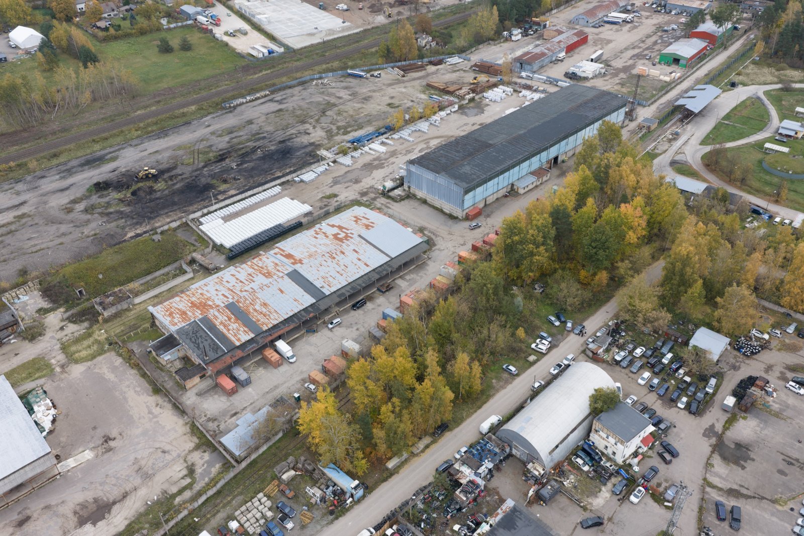 Industriālā teritorija no gaisa - 2. objekts, plašs kopskats