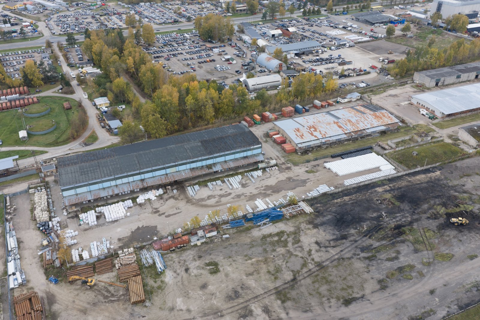 Industriālā teritorija no gaisa - 2. objekts, ēku izvietojums
