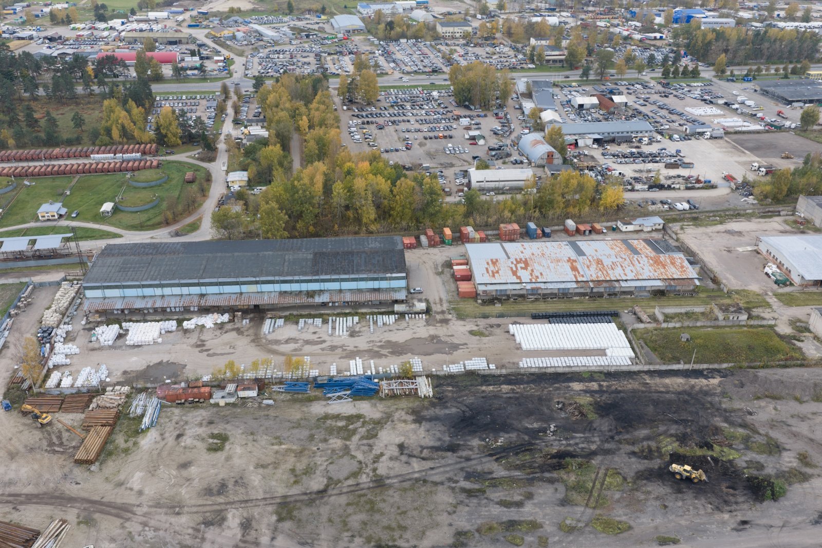 Industriālā teritorija no gaisa - 2. objekts, uzglabāšanas zona