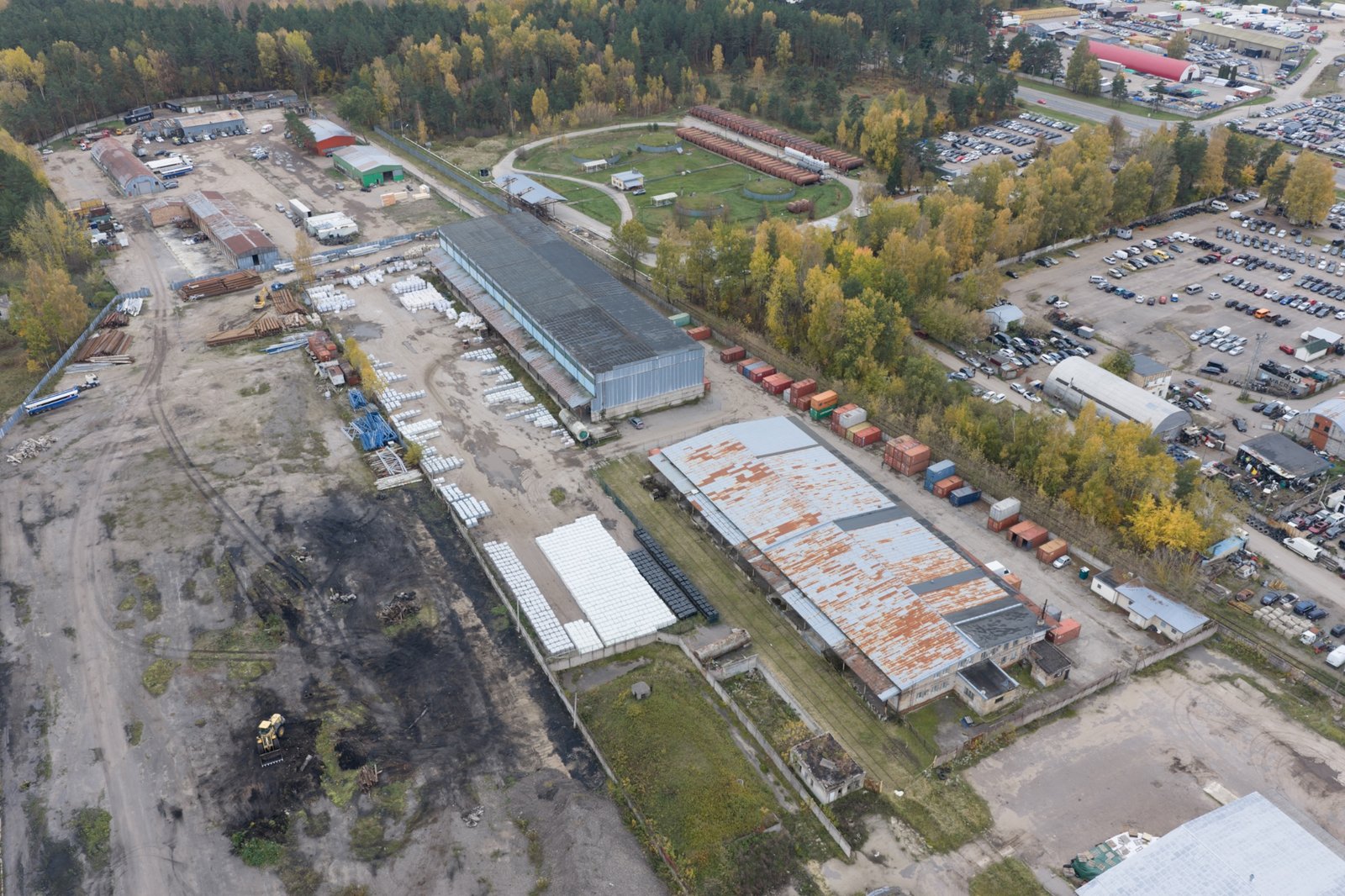 Industriālā teritorija no gaisa - 2. objekts, laukumu robežas