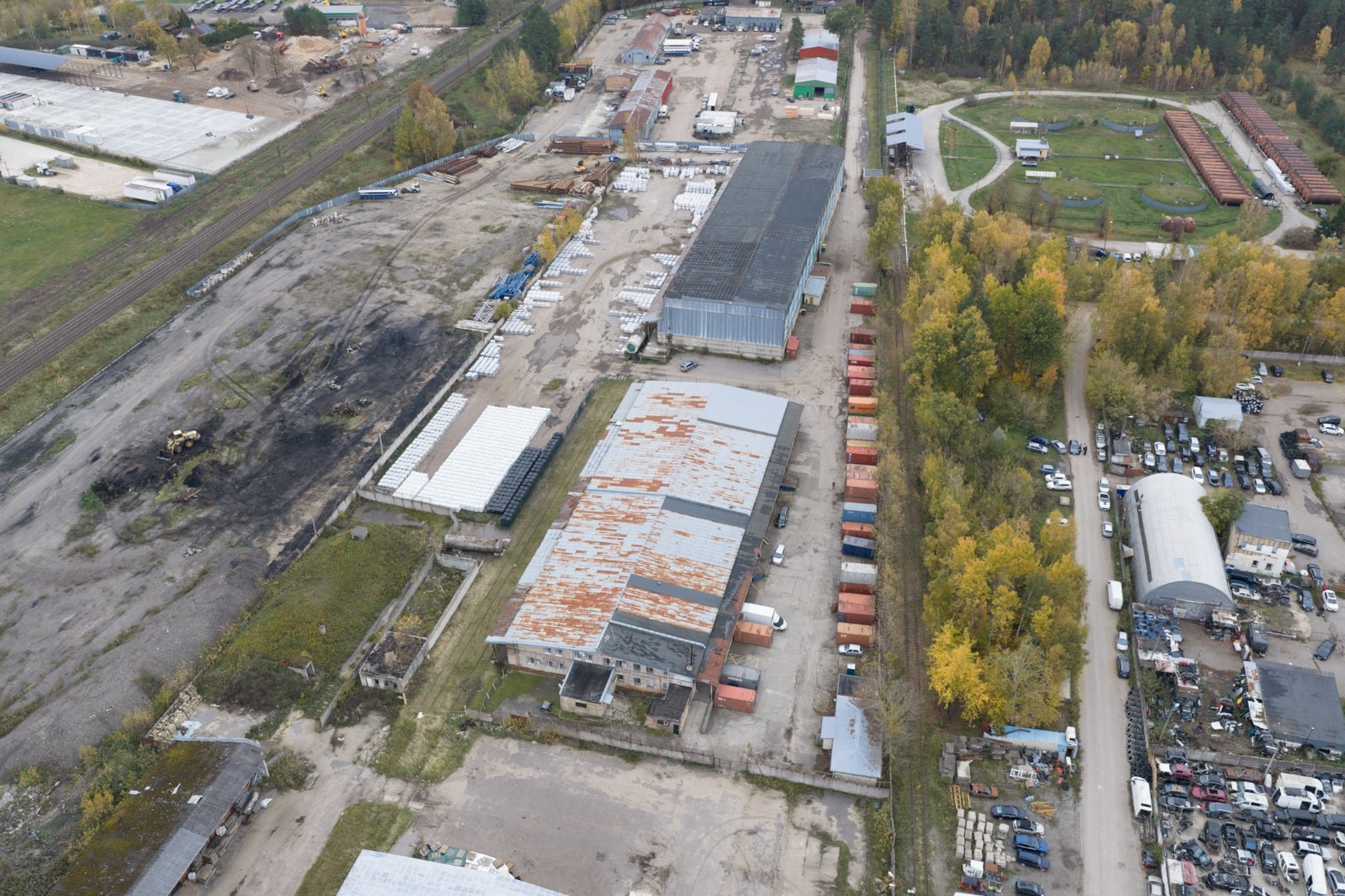 Industriālā teritorija no gaisa - 2. objekts, infrastruktūra